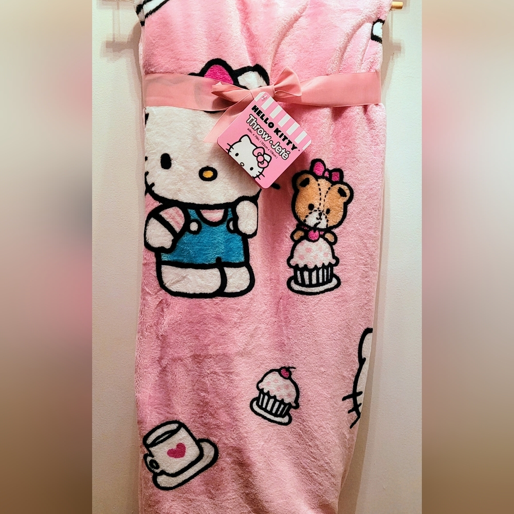 Hello Kitty Teddy Bear, Cupcake & Coffee 60in x 70in